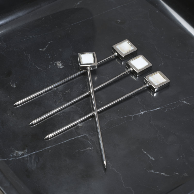 Evil Eye 4-Piece Set Cocktail Picks, Nickel