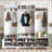 79”W Modern Hall Tree with 8 Cubbies, 7 Hooks, and Adjustable Shelf-1095018030