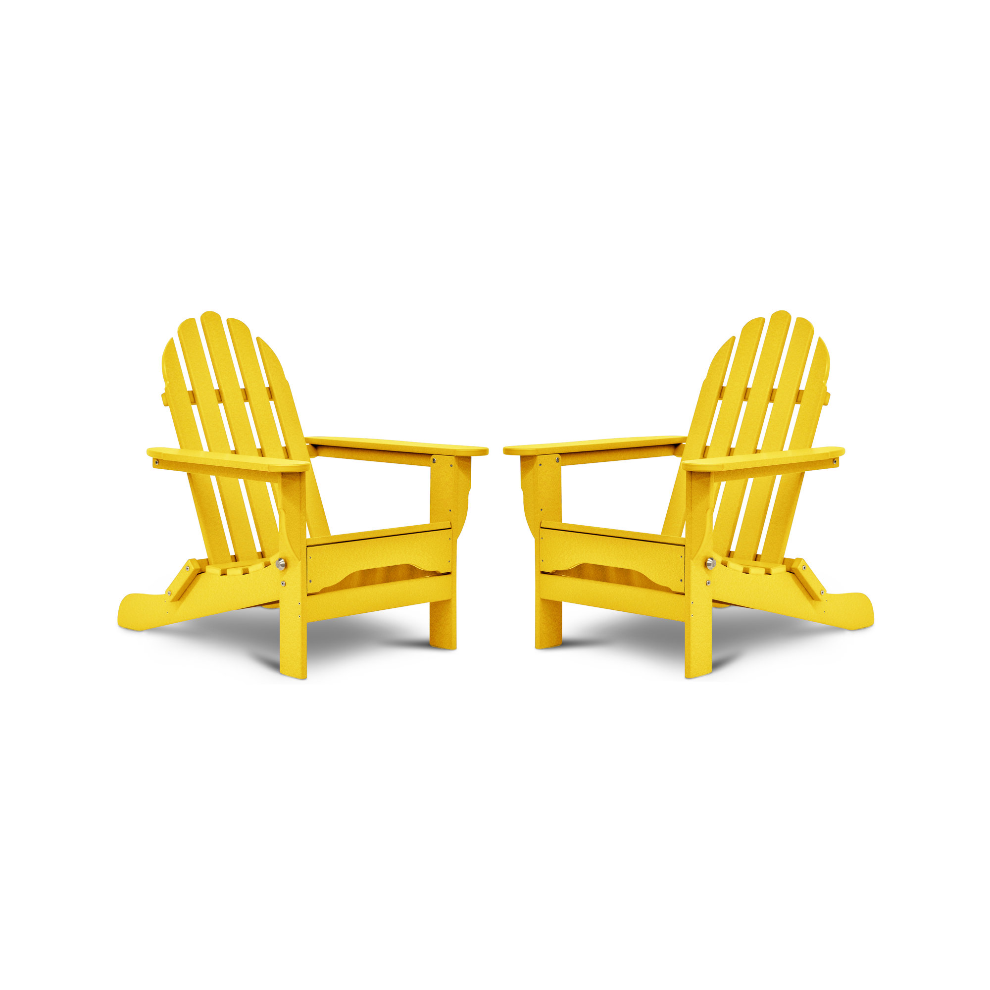Leighton Foldable Outdoor Adirondack Set, Lemon Yellow
