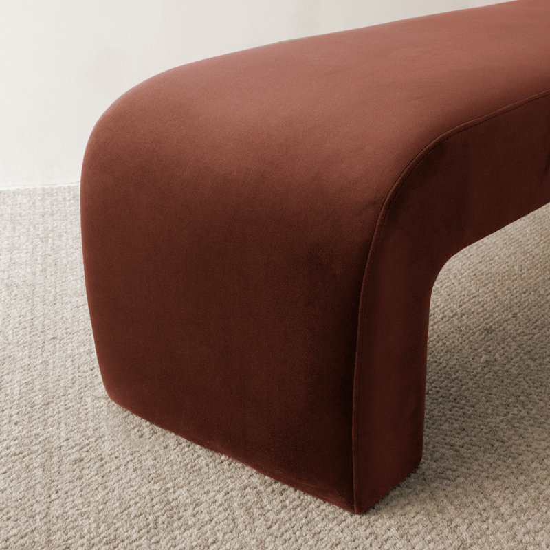 Banc de chambre pour l'entrée en velours capitonné entièrement en velours Floranda, Sierra