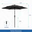 Parasol de marché noir 7,5 pi avec manivelle et inclinaison. Auvent résistant aux rayons UV pour la piscine, la cour et le patio (sans base)-1626337063