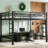 Loft Bed Queen Size, Heavy Duty Loft Bed Frame With 2 Build In Ladder And Full Length Guardrail, Easy Assemble, Noise Free Design, No Box Spring Needed, Black-2124678783