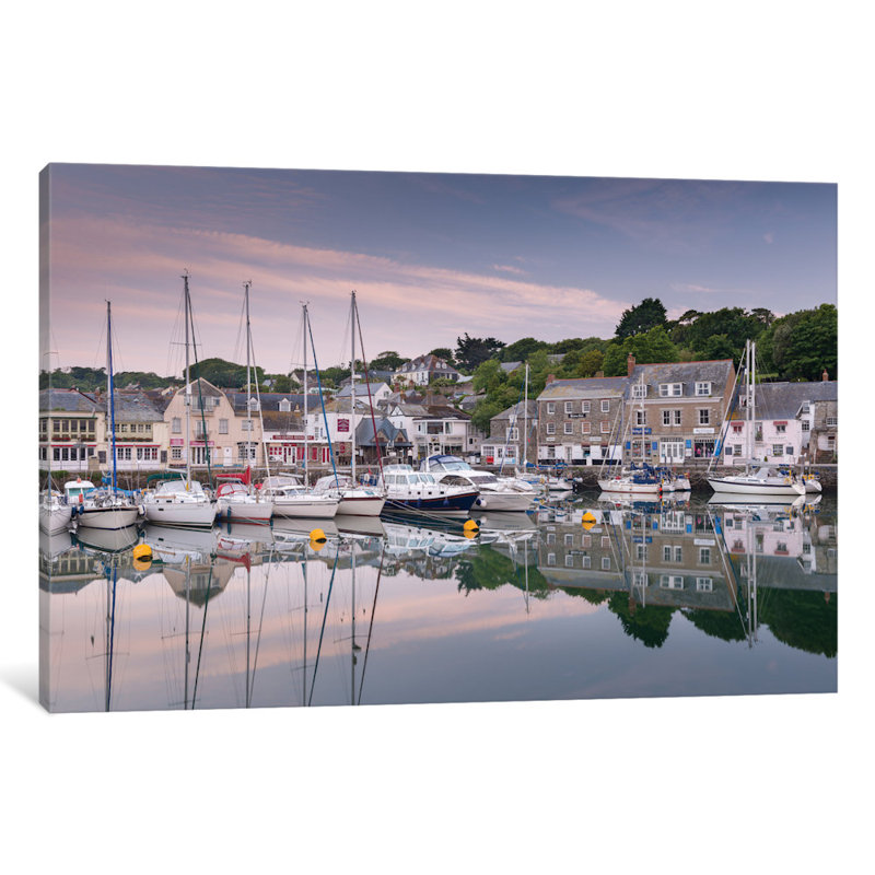 Padstow portuaire, reproduction de photo sur toile tendue, H 8 po x l 12 po x P 0,75 po, Toile tendue, Pas de tapis