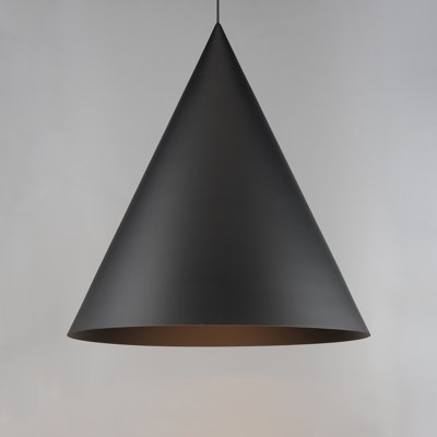 Luminaire suspendu cône noir à 1 lumière Assie