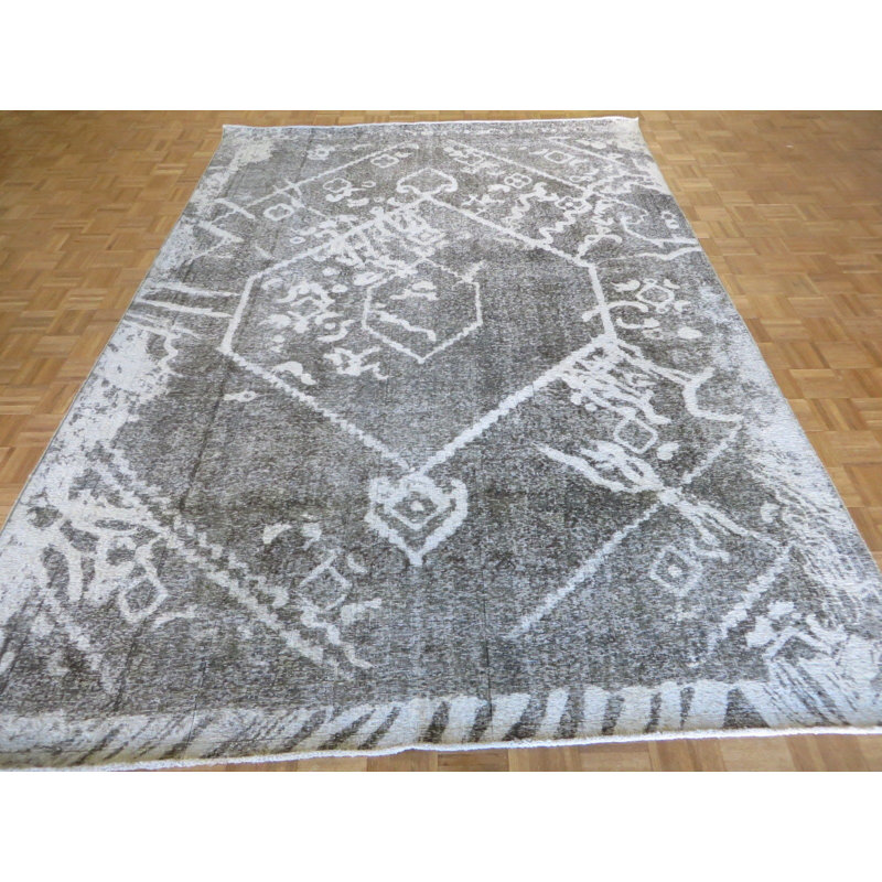 Tapis de zone en laine noué la 7 pi 10 po x 11 pi 4 po one-of-kind à la main Beane