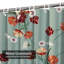 Rideau de douche sans soudure à motif floral avec 12 crochets-1739159302
