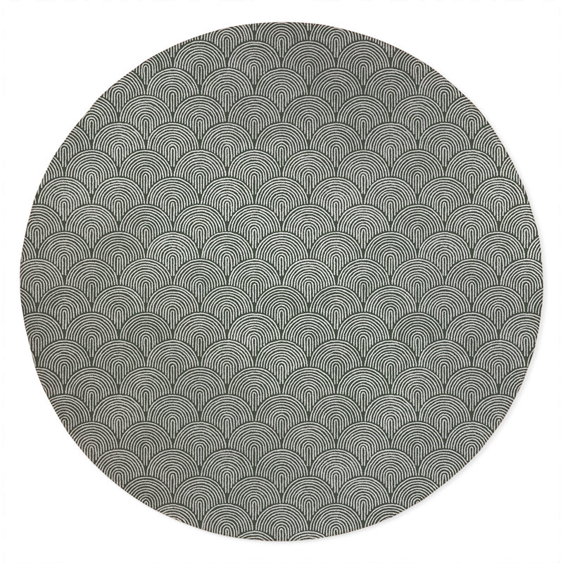 Rolling Humps Non-Slip Outdoor Rug, Round 5'