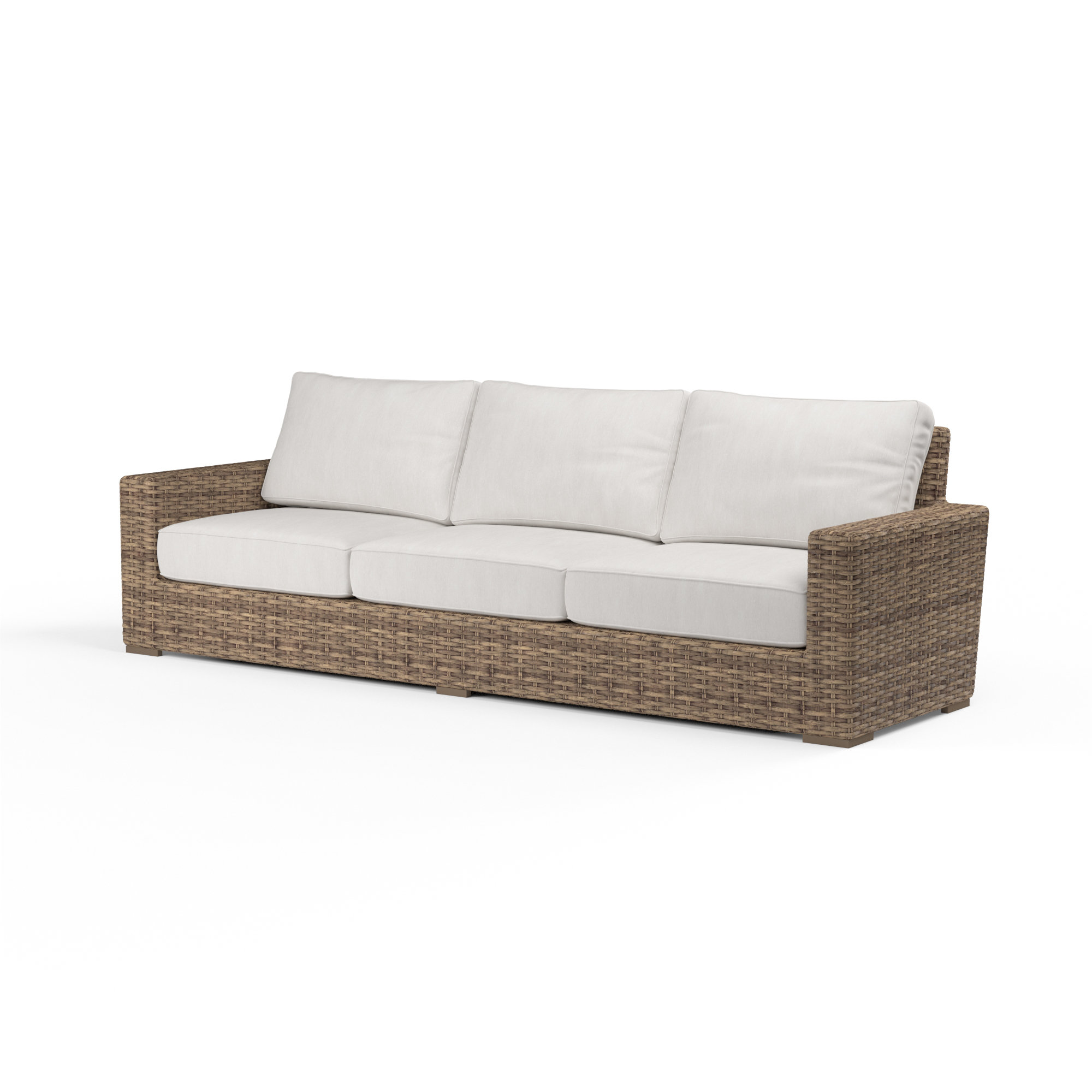 Havana 107'' Wide Premium All-Weather Wicker Patio Sofa with Cushions, Canvas Flax Sunbrella®