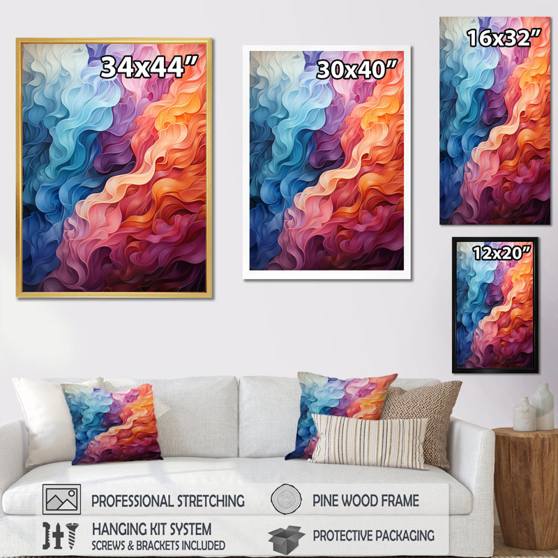 Opt Art Delirium VII - impression, H 40 po x l 30 po x P 1,5 po, Cadre flottant noir