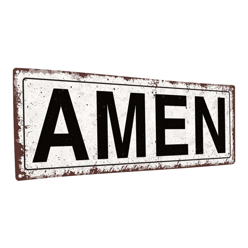 «Amen» sur métal, H 5,75 po x l 15,5 po