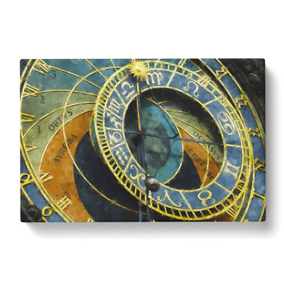 Astronomical Clock in Prague - Wrapped Canvas Graphic Art