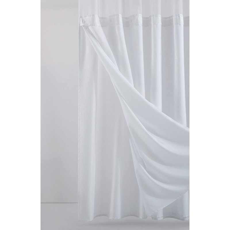 Ensemble de rideau de douche 2 pièces, Blanc