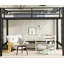 Metal Loft Bed, Loft Bed with Climbing Ladder and Guardrails-1968299438