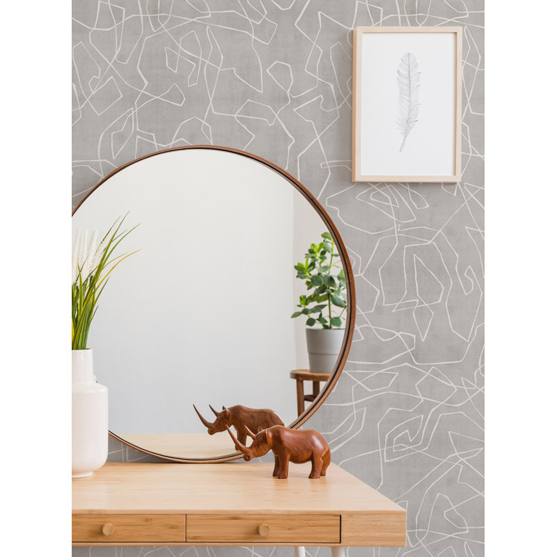 Tuile de papier peint Christylee, L 2 pi x H 18 pi, Gris