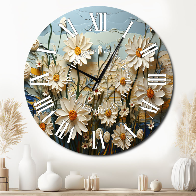 Horloge murale Daisies Daisy Delight II, Surdimensionné