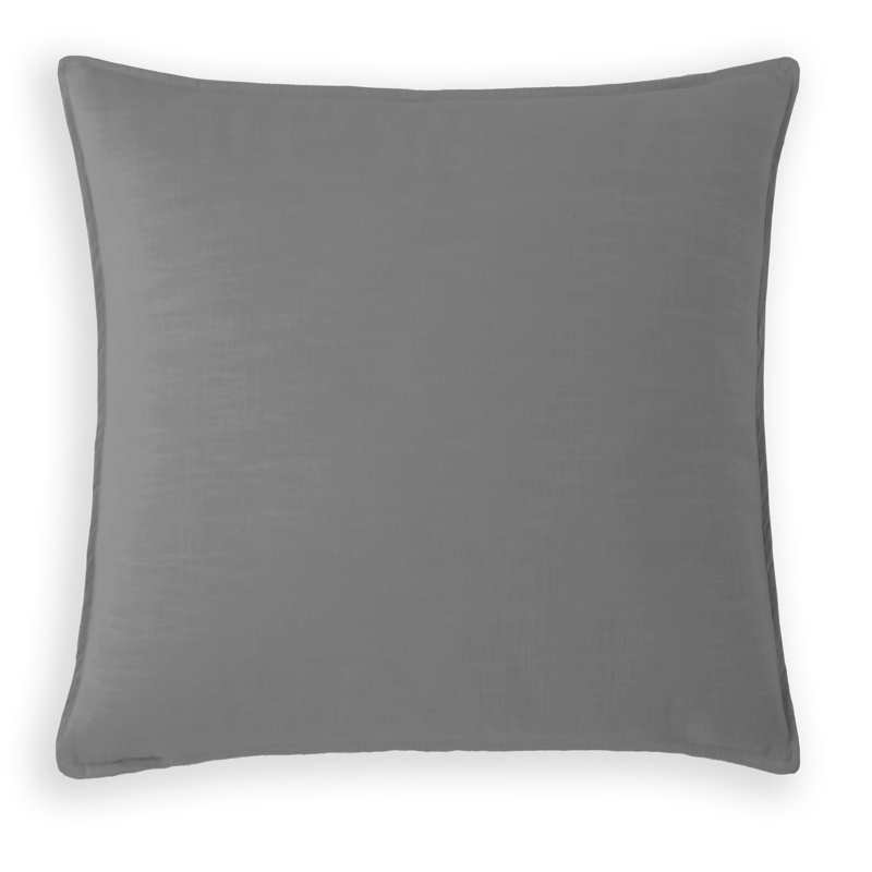 Housse et insert de coussin carré en coton, Gris pâle