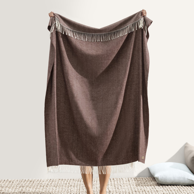Italian Herringbone Throw, Chocolate