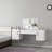 Modern White Make-Up Table with Mirror, 39.4 x 29.2 x 13.8 inches | 100% Melamine Coated Particle Board, Thickness: 0.7 inches | Includes Numerous Shelves, Wall-Mountable, Sleek & Functional Design for Beauty Spaces