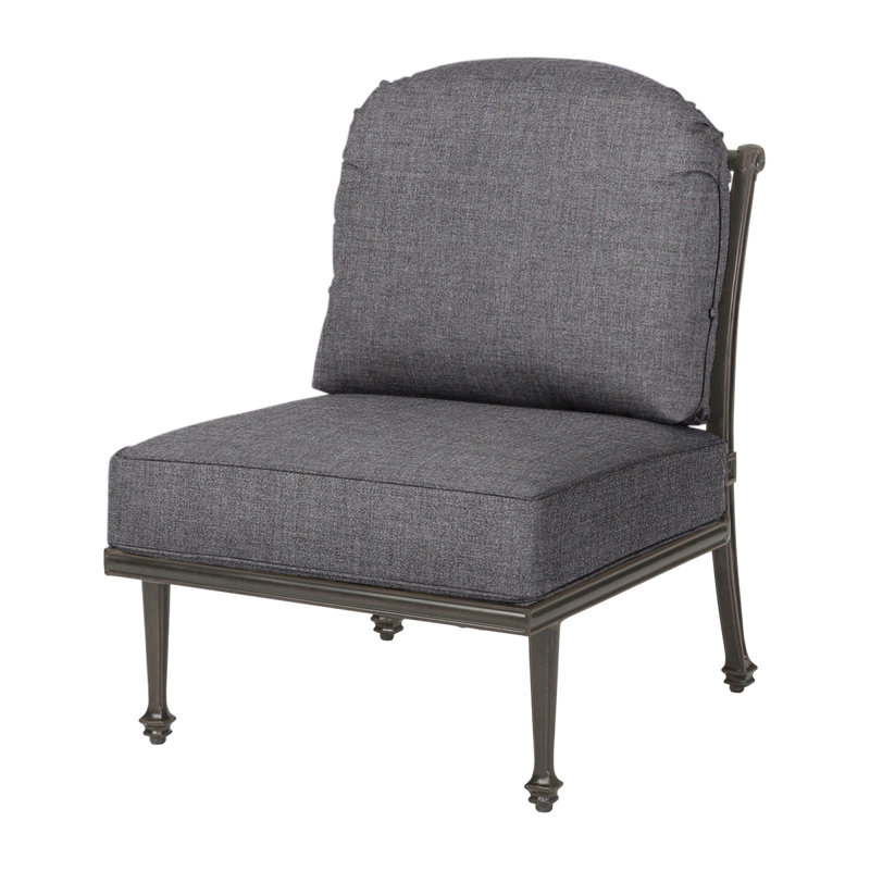 Grand Terrace Cast Outdoor Lounge Chair, Cast Slate Sunbrella® Plainweave, Vintage