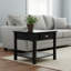Table d'appoint en bois noir avec tiroirs