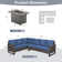 Ingvald 6- Person Outdoor PE Wicker Sectional Seating Group with Fire Pit Table and Cushions