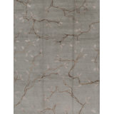 Wool Floral Area Rug in Gray