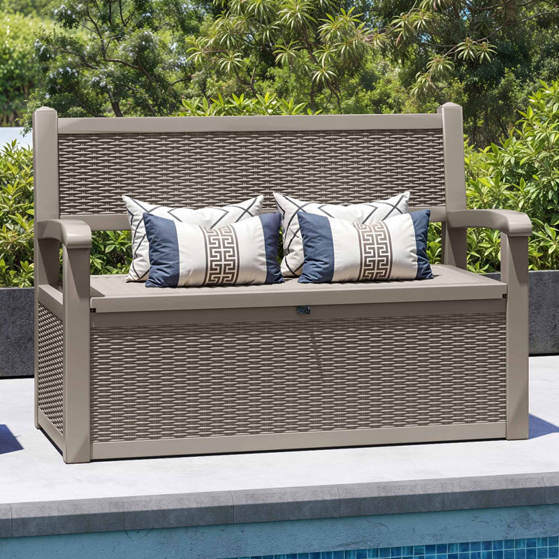 Balconera 130cm W 270L Lockable Storage Bench, Brown