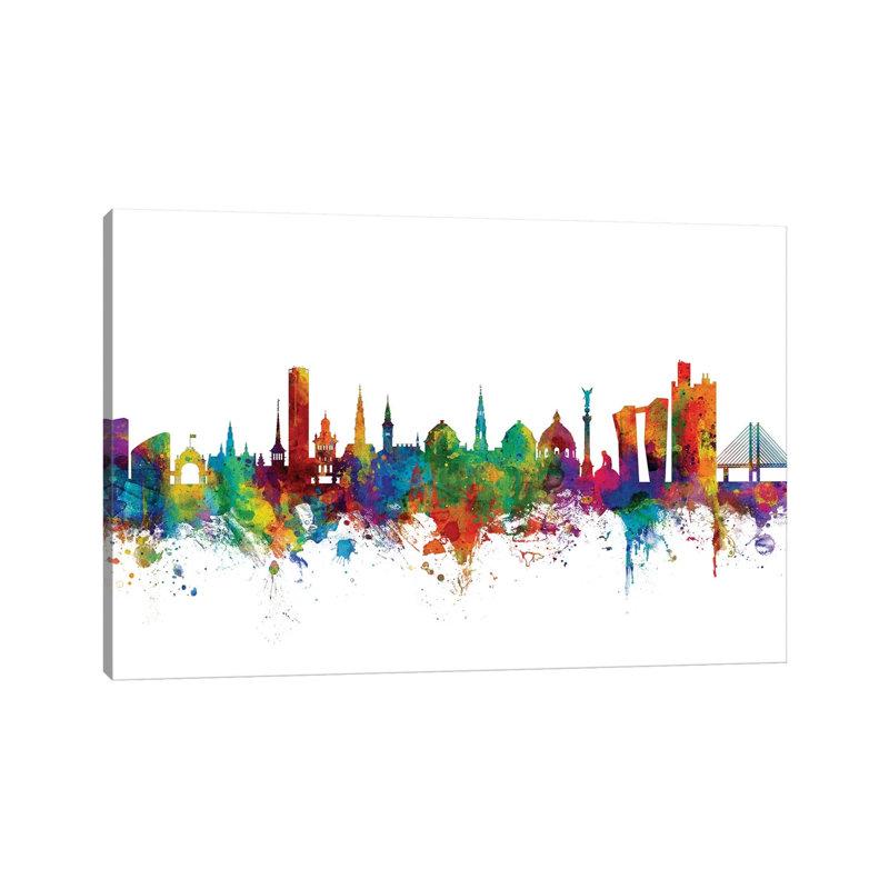 Copenhagen, Denmark Skyline by Michael Tompsett - Wrapped Canvas Gallery-Wrapped Canvas Giclée, 20.32 cm H x 30.48 cm W
