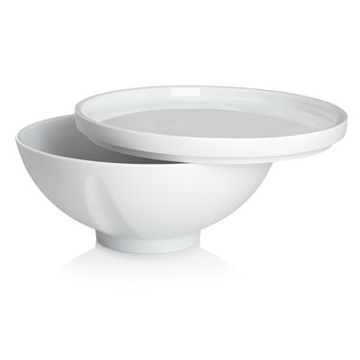 L'econome By Starck Porcelain White Round Bowl And 7" Plate)