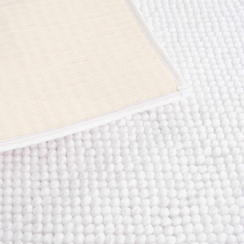 Efrin Microfiber Bath Mat, 24" W x 36" L, White