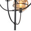 Lustre en forme de globe à 4 lumières avec abat-jour en verre ambré, hauteur réglable noir mat 29,9 po à 85 po pour îlot de cuisine, classé ETL