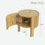 Table d'appoint ronde cannelée avec rangement et porte à fermeture en douceur