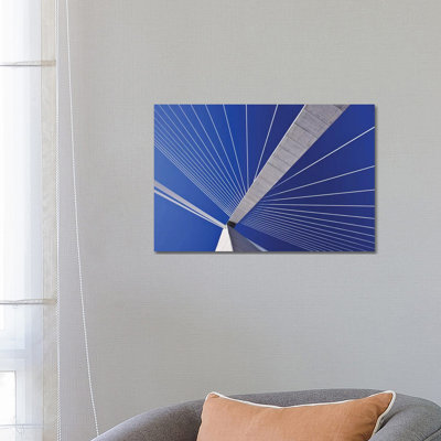 USA, South Carolina, Charleston. Looking up at Arthur Ravenel Jr. Bridge structure. 1 Piece Wrapped Canvas Wall Art