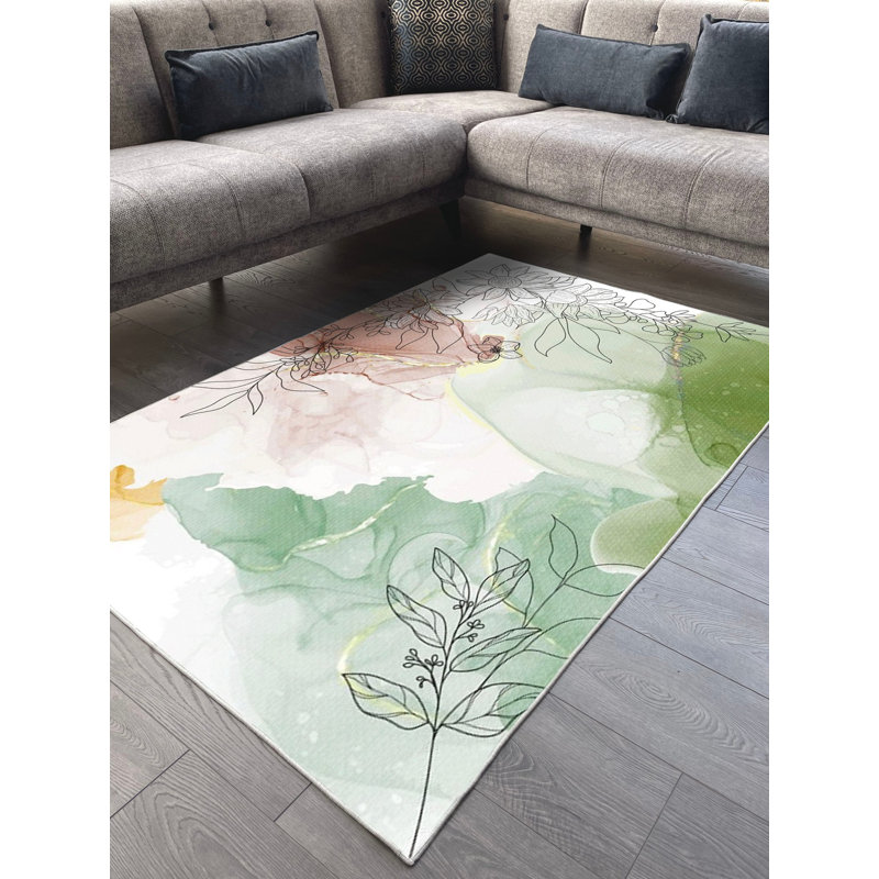 Tapis en coton Nathen, Tapis de couloir 2 pi 7 po x 8 pi 2 po