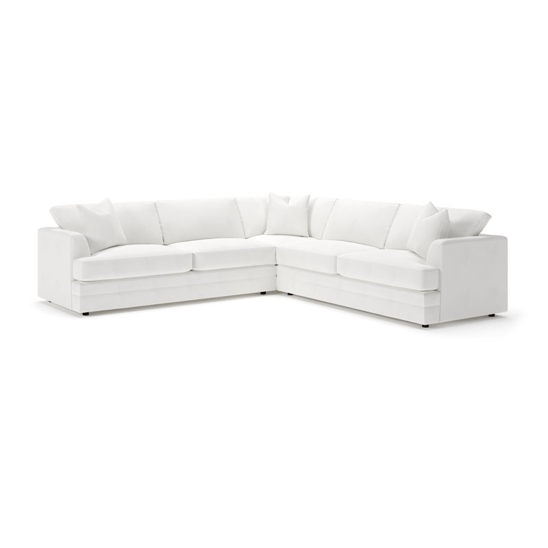 Edan L-Sectional, Classic Bleach White Twill