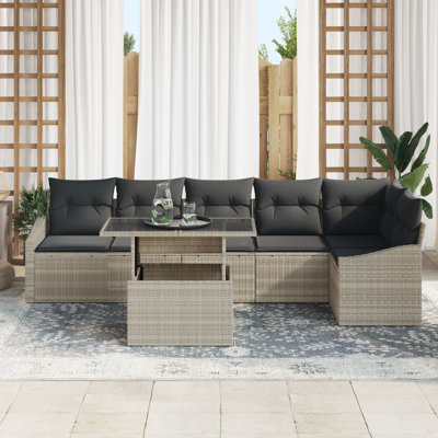 288.5cm Wide Patio Sofa with Cushions