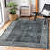 Modern Machine Washable Rugs Bordered Design Non-Slip Low Pile Rubber Backing Indoor Area Rug for Living Room Bedroom Kitchen Dining Room
