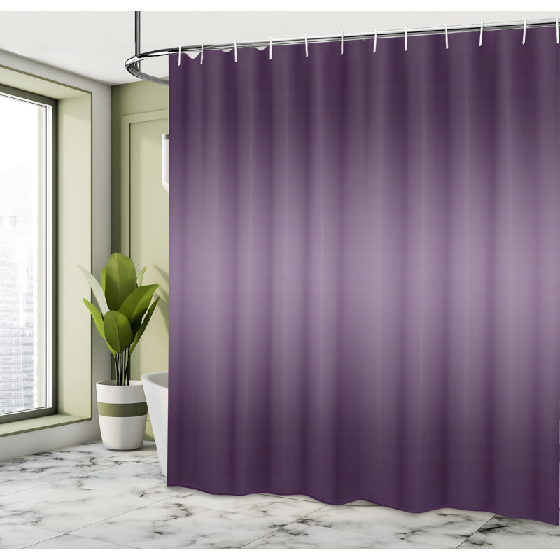 Purple Ombre Fabric Shower Curtain with Hooks