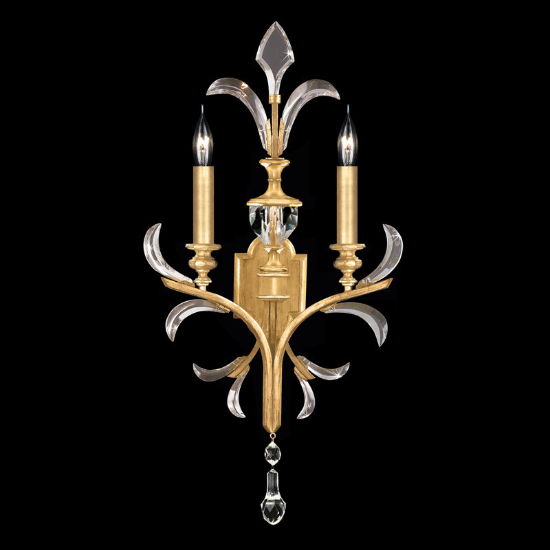 Beveled Arcs Candle Wall Light, Gold