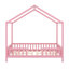 Lit double avec auvent, cadre de lit en forme de maison avec de hautes rampes, toit-830727328