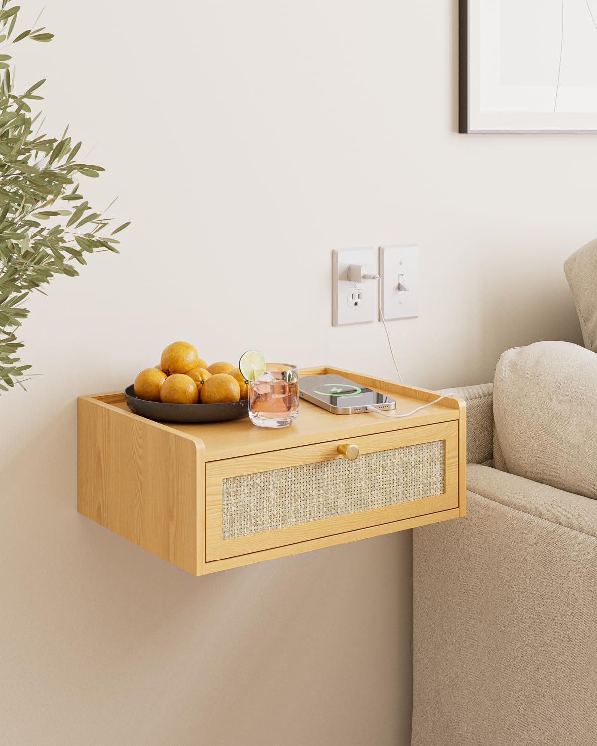 Dovecove Floating Nightstand,Wall Mounted Night Stand With Drawer,Small — free download