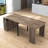 Keefe 5-Panel Modern Rustic Extendable Dining Table With Built-In Outlet-116377618