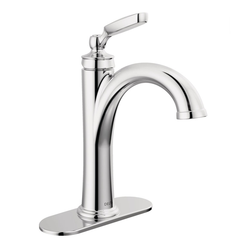 Robinet de salle de bain monotrou avec drain Woodhurst, Chrome chrome