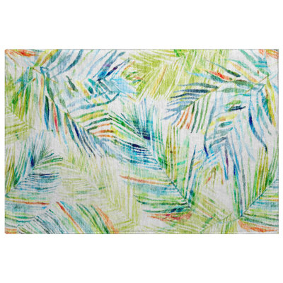 Premium Machine Washable Dream Shag ADS199 Leaves Rug