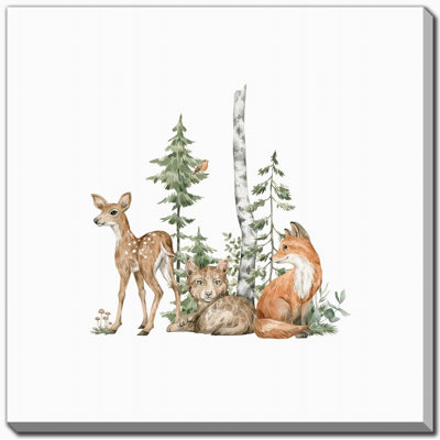 Woodland Friends 3 Canvas Wall Art