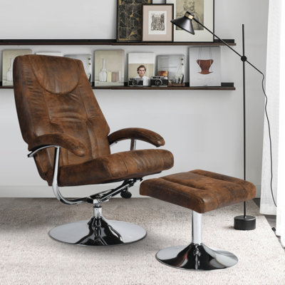 Fauteuil inclinable pivotant en similicuir Furquhart