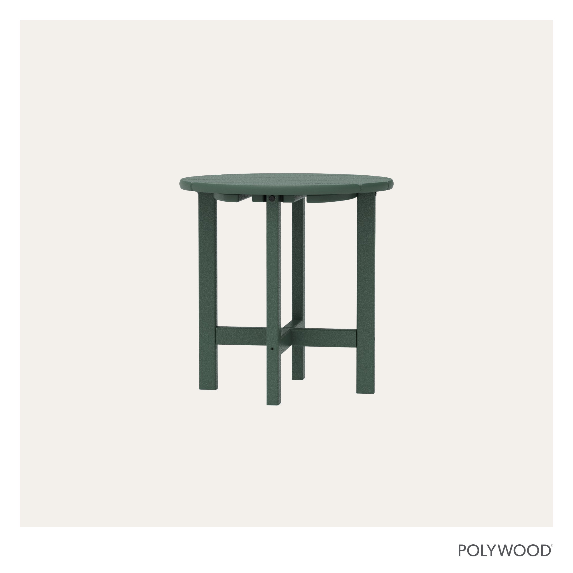 POLYWOOD Round 18" Side Table, Green