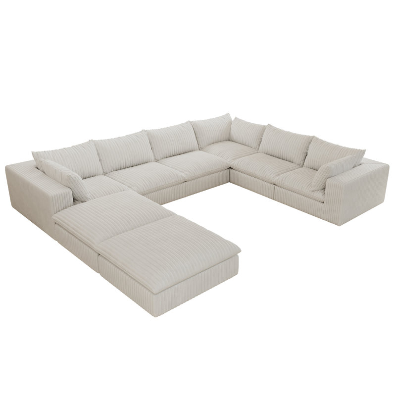 Coussin en velours côtelé de 157,6 po Ansley