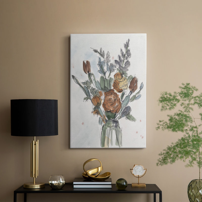 Aquarelle arrangement floral II - galerie Cavas sur mesure, H 12 po x l 8 po