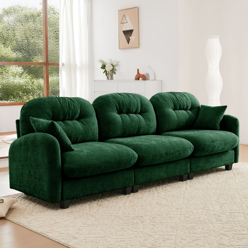 Trois - modulaire, tissu chenille doux, coussin, conception ergonomique et siège modulaire élégant pour le salon avec chenille, décoration de chambre à coucher en mousse haute densité
